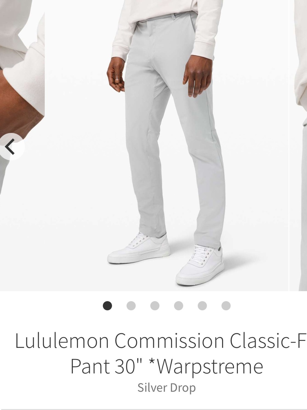 Lululemon Commission Classic-Fit Pant in Silver Drop. Waist 35, 30”inseam.  EUC
